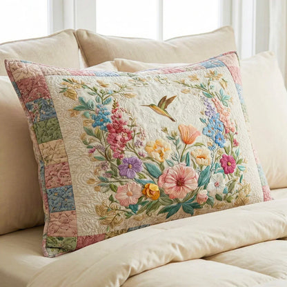Flower Fields Quilted Pillow Sham