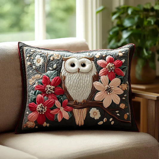 Owl's Whisper Quilted Pillow Sham