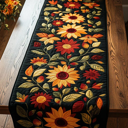 Autumn Sunflowers Quilted Table Runner - 2