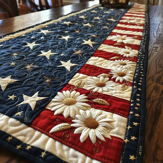 Beautiful Star Quilted Table Runner