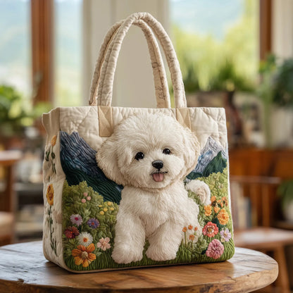 Bichon Frise Quilted Tote Bag
