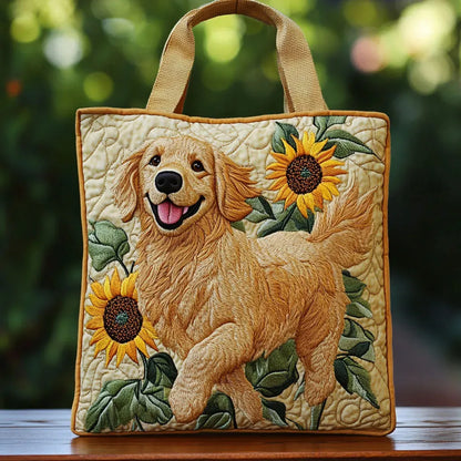 Golden Retriever Quilted Tote Bag