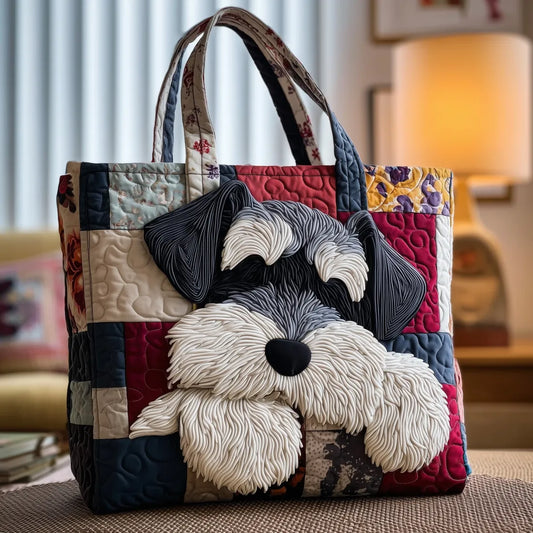 Schnauzer Quilted Tote Bag