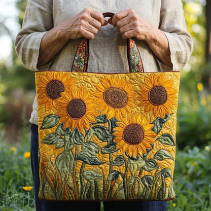 Sunflowers Quilted Tote Bag
