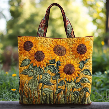 Sunflowers Quilted Tote Bag