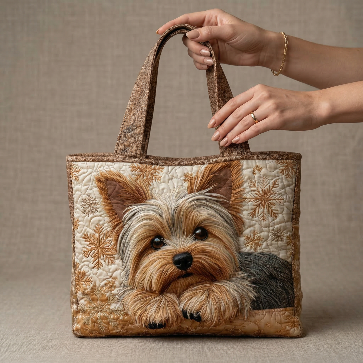 Yorkshire Terrier Quilted Tote Bag