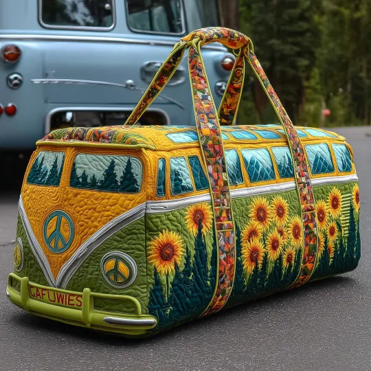 Sunflower Camper Quilted Travel Bag