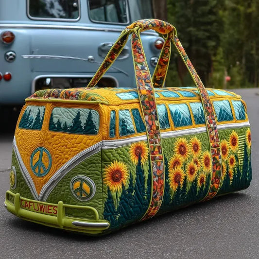 Sunflower Camper Quilted Travel Bag