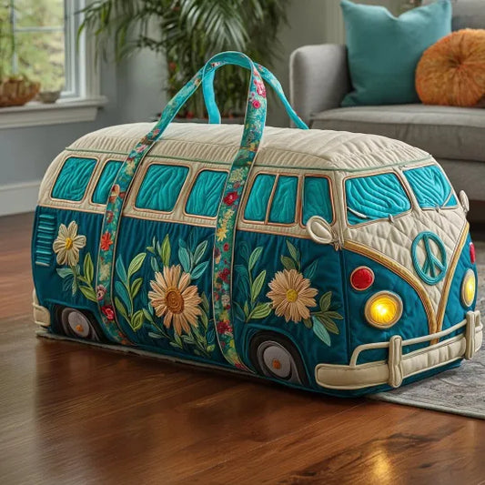 Teal Camper Quilted Travel Bag