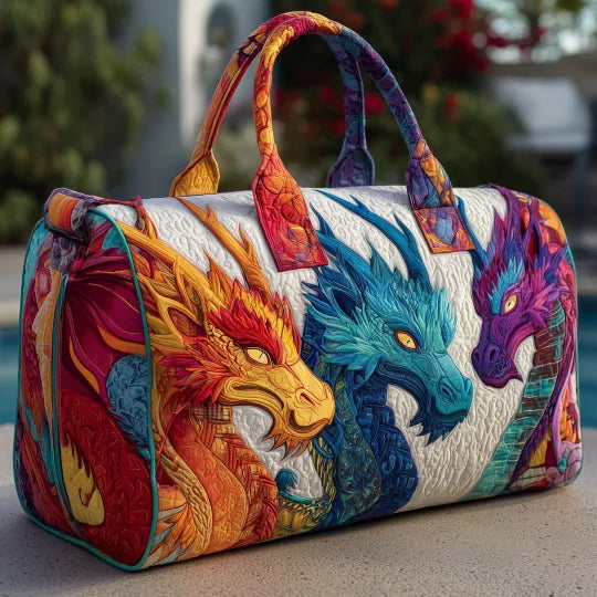 Three Dragons Quilted Travel Bag