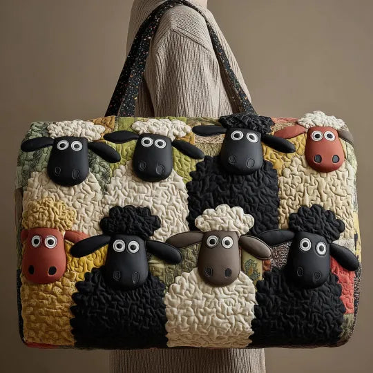 Woolly Sheep Quilted Travel Bag