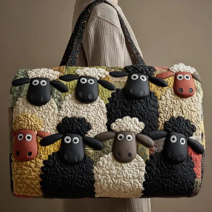Woolly Sheep Quilted Travel Bag