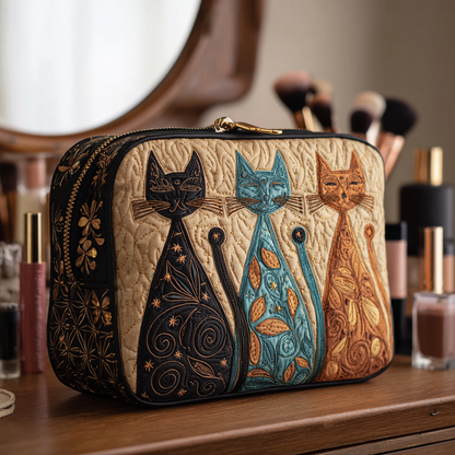 Harmonious Cat Quilted Toiletry Bag