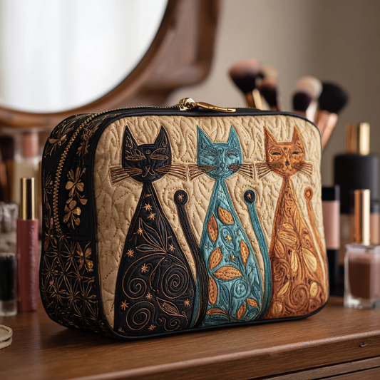 Harmonious Cat Quilted Toiletry Bag