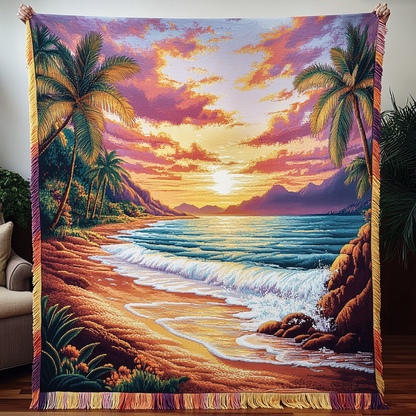 Tropical Dawn Quilted Throw