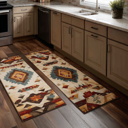 Braided Pattern 2-Piece Kitchen Mat Set