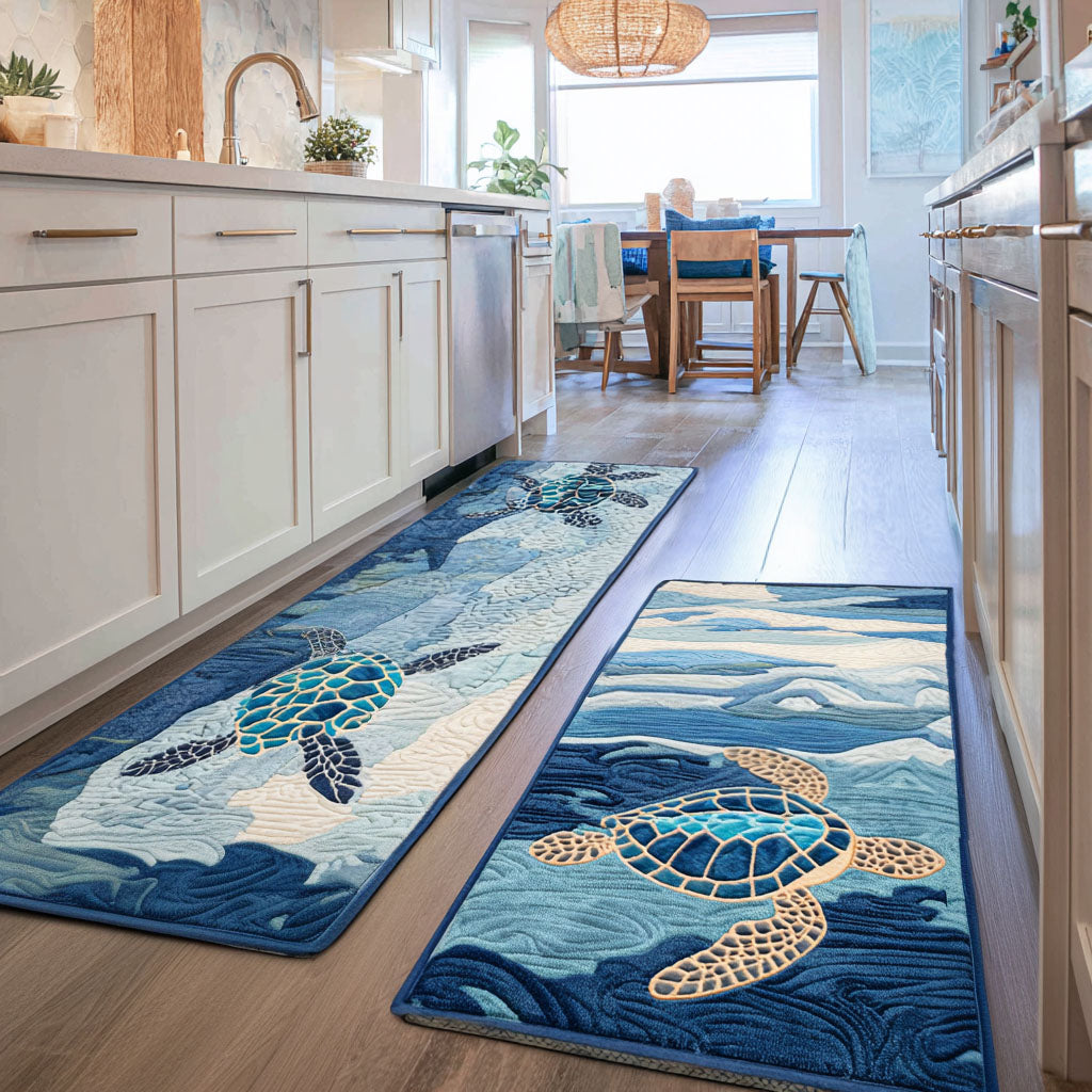 Calm Sea 2-Piece Kitchen Mat Set
