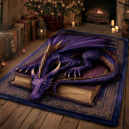 Enchanted Amethyst Dragon Decorative Area Rug
