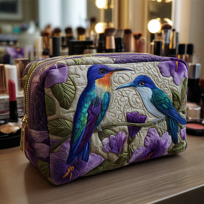 Refined Hummingbirds Quilted Toiletry Bag