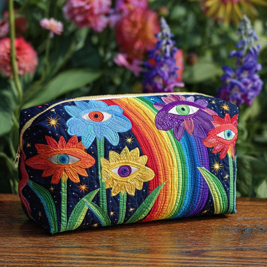 Boho Mushrooms Quilted Toiletry Bag