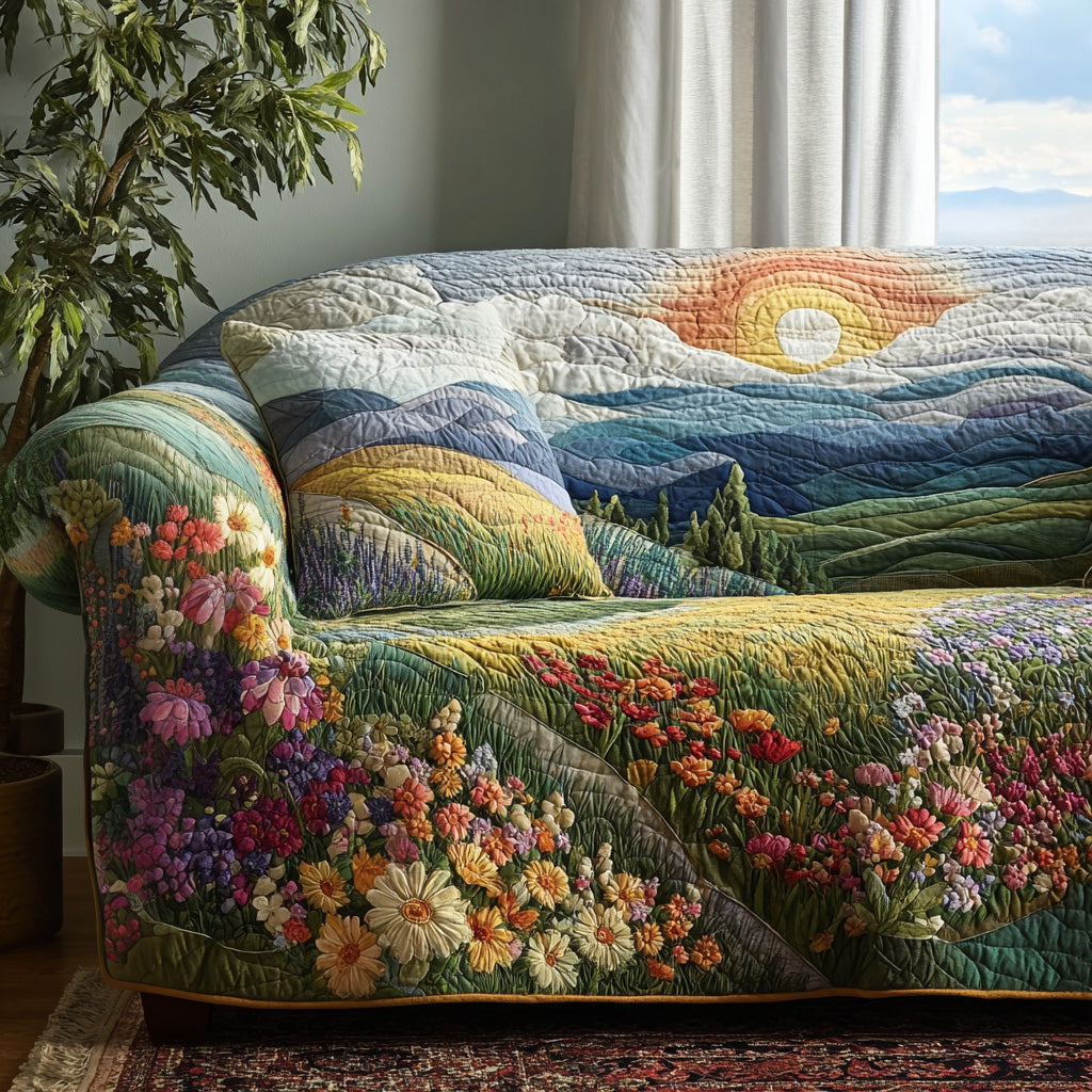 Meadow Radiance Quilted Sofa Cover