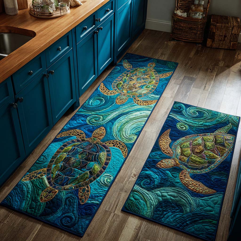 Lagoon Grace 2-Piece Kitchen Mat Set