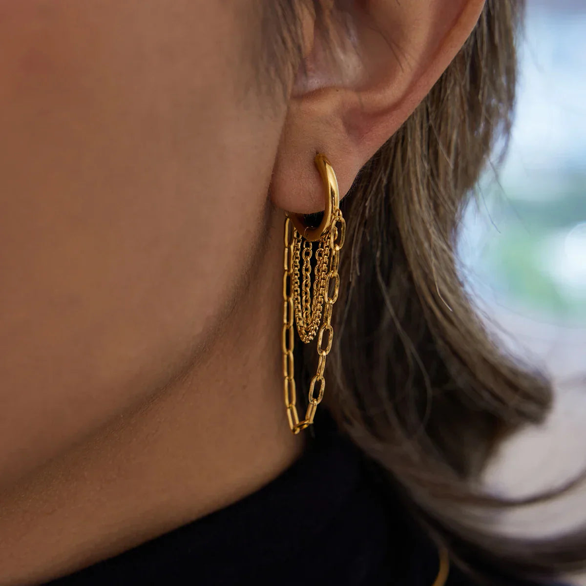 Chainfall Studio Hoop Earrings