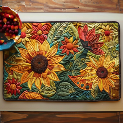 Sunburst Sunflowers Quilted Placemats