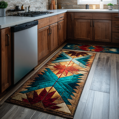 Rustic Lines 2-Piece Kitchen Mat Set