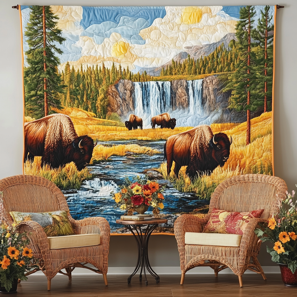 Bison Textile Wall Art