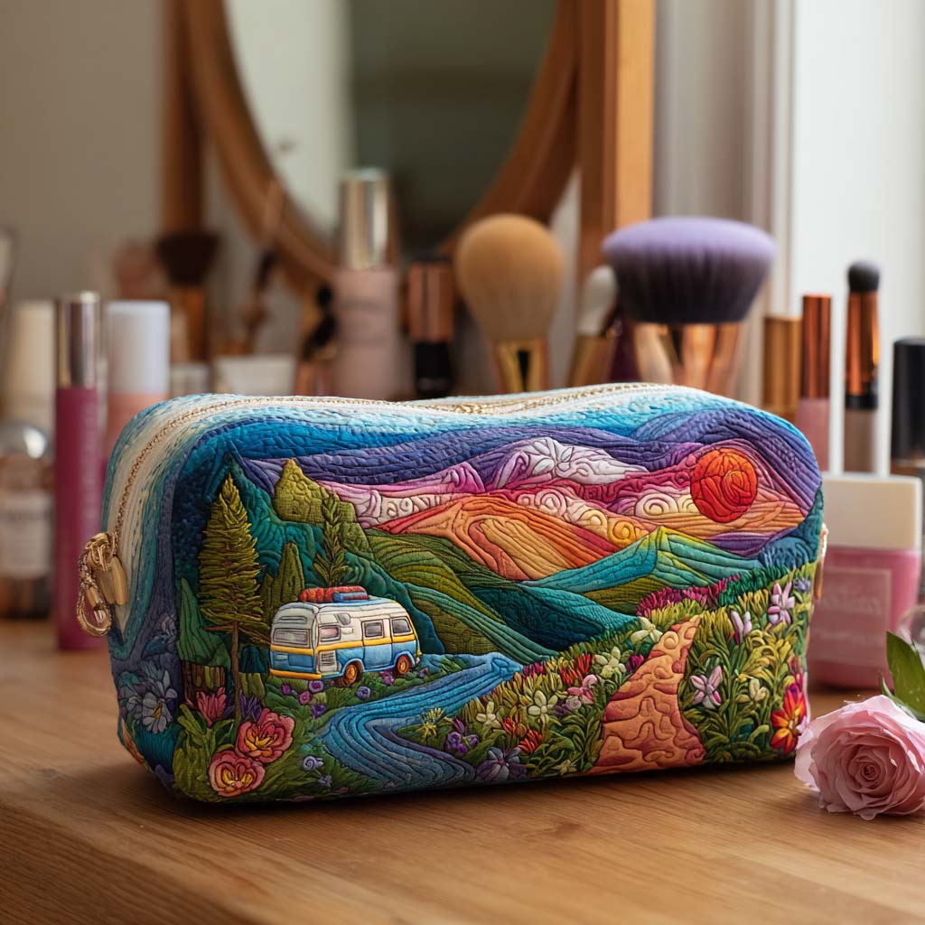 Lighted Mountains Quilted Toiletry Bag