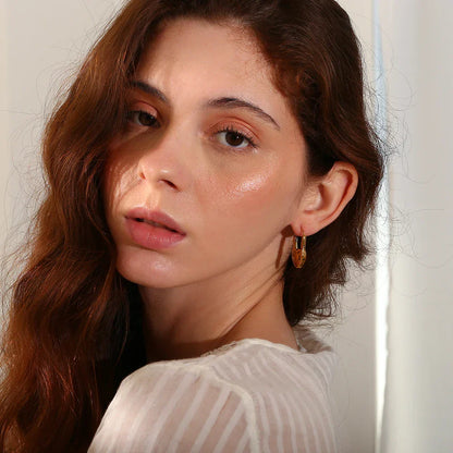 Golden Hour Heartlock Hoops