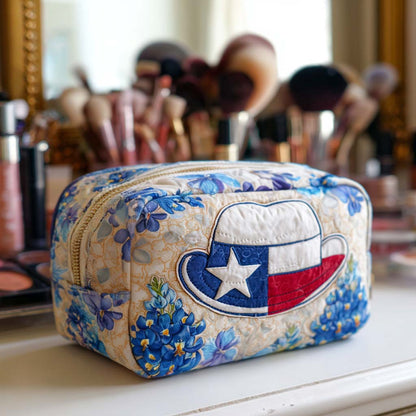 Cowboy Hat-Shaped Quilted Toiletry Bag