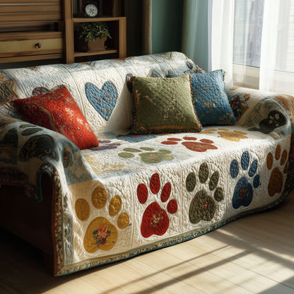 with Legs Stylish Quilted Sofa Cover