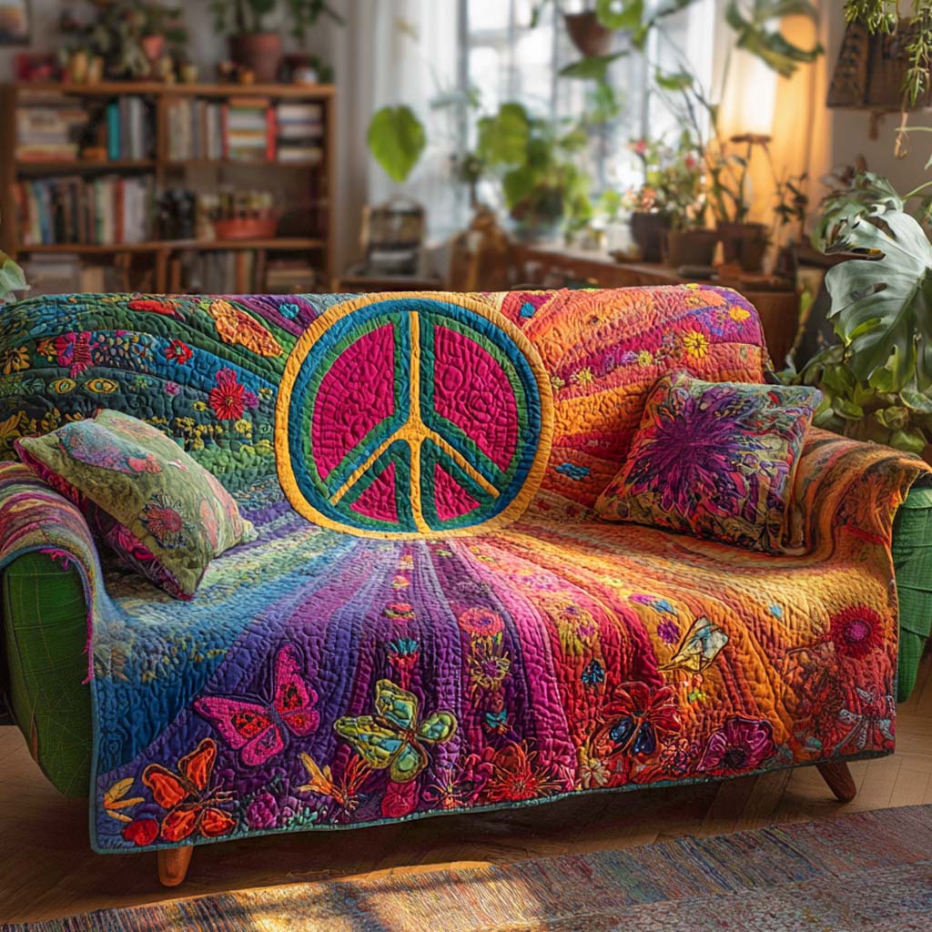 Flowers Refined Quilted Sofa Cover