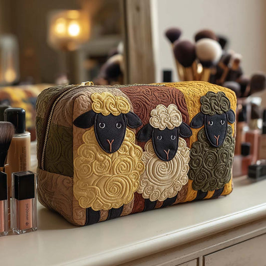 Quilt Pattern and Trio of Sheep Quilted Toiletry Bag