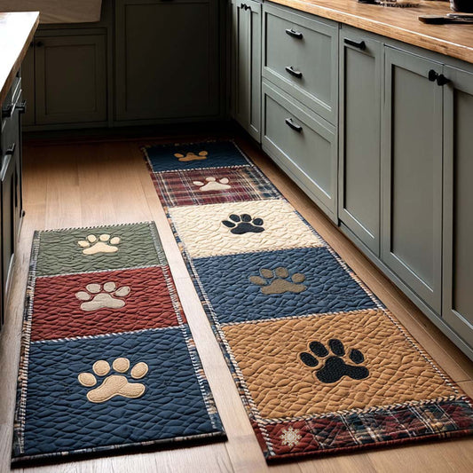 Paw Print Sanctuary 2-Piece Kitchen Mat Set