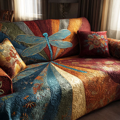 Horizon Gold Quilted Sofa Cover