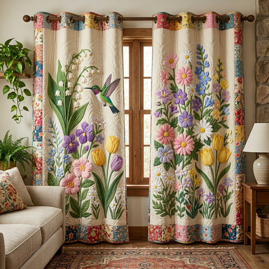 Flower Garden Quilted Curtains