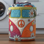 Hippie Van Quilted Laundry Basket