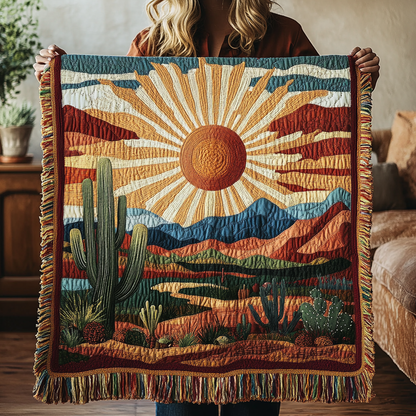 Sunset Paths Quilted Throw