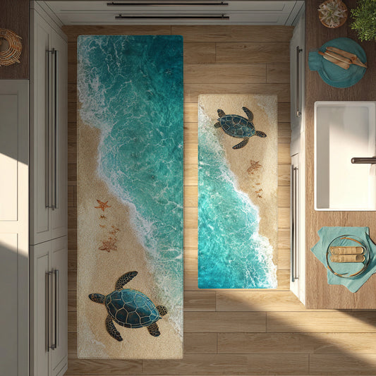 Riding the Waves 2-Piece Kitchen Mat Set