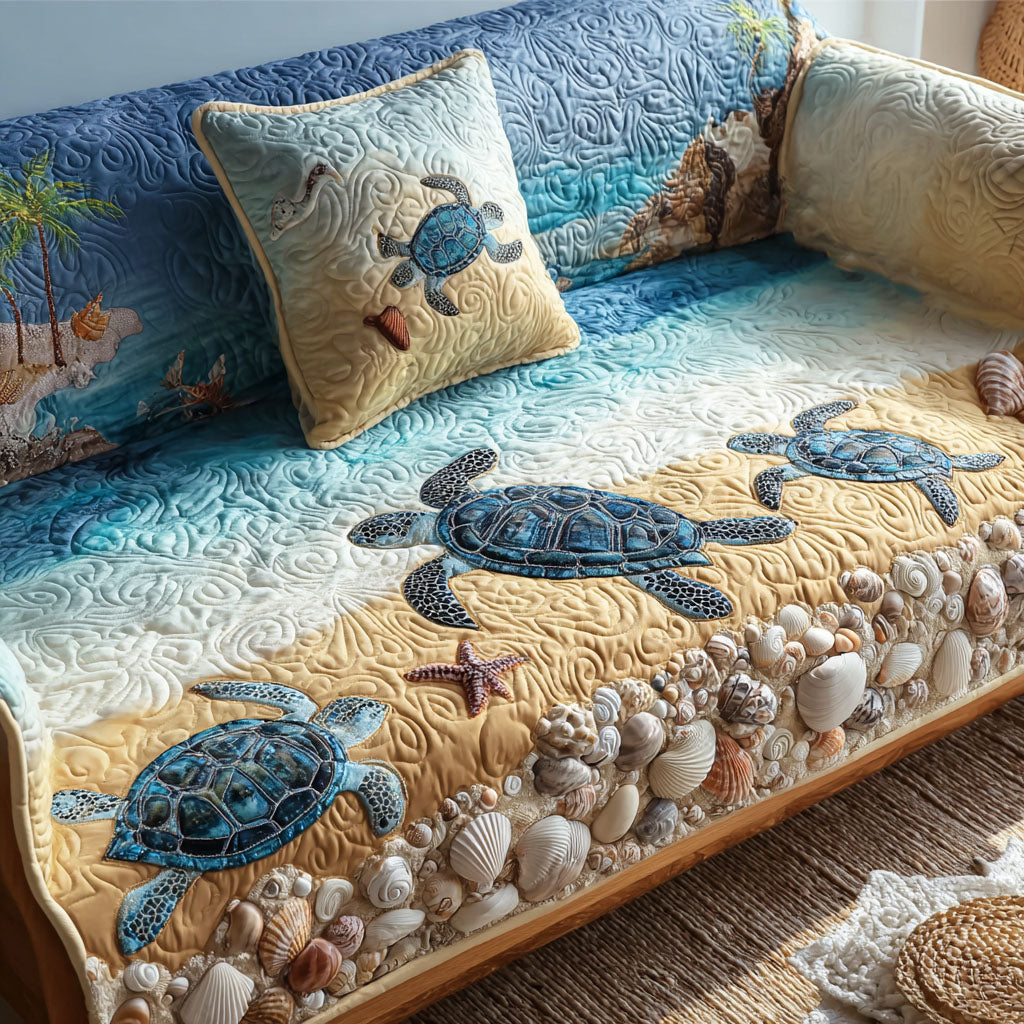 Pattern Coast Quilted Sofa Cover