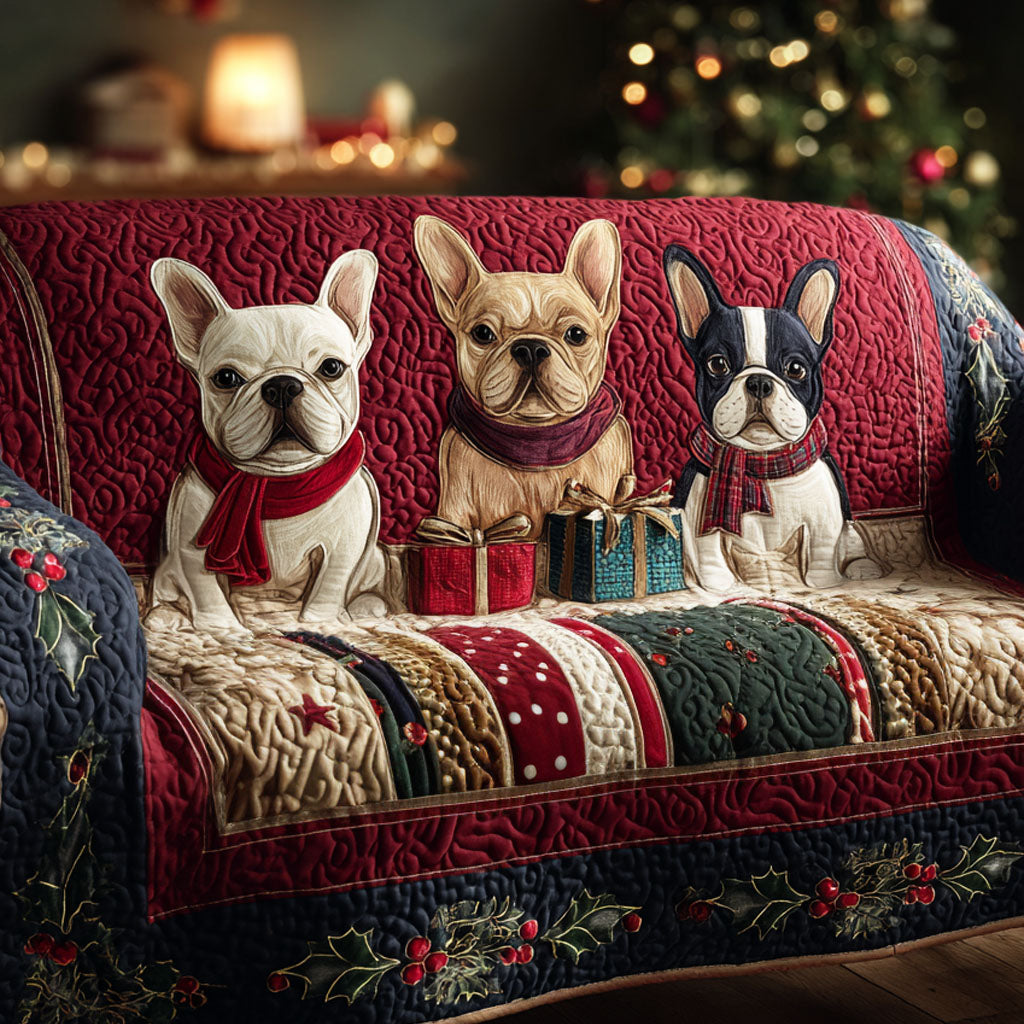 Bulldog French Quilted Sofa Cover