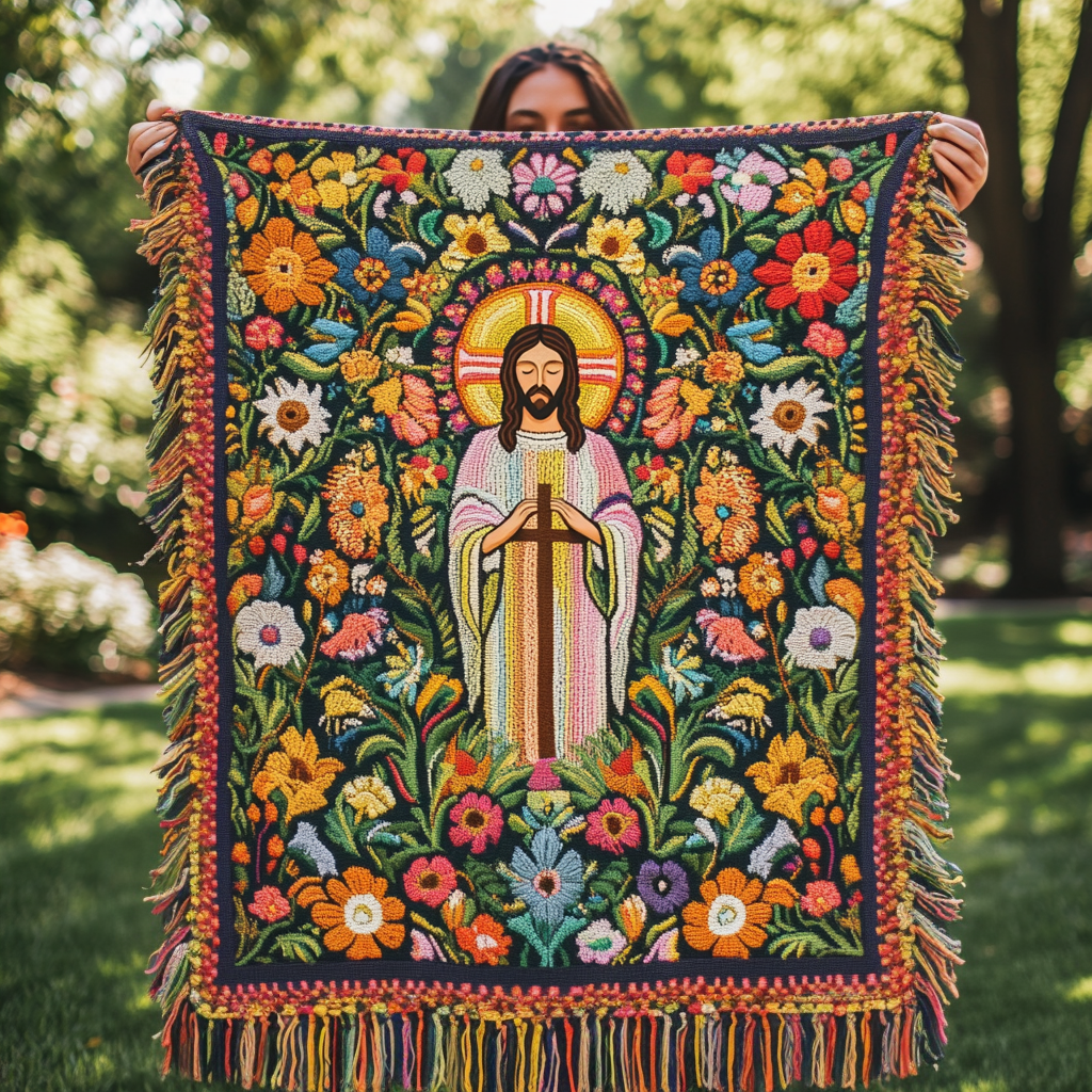 Divine Bloom Quilted Throw