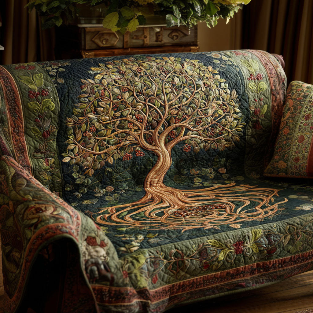 Roots of Nature Quilted Sofa Cover – Veda