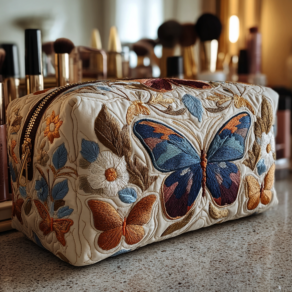 Refined Butterflies Quilted Toiletry Bag – Verna