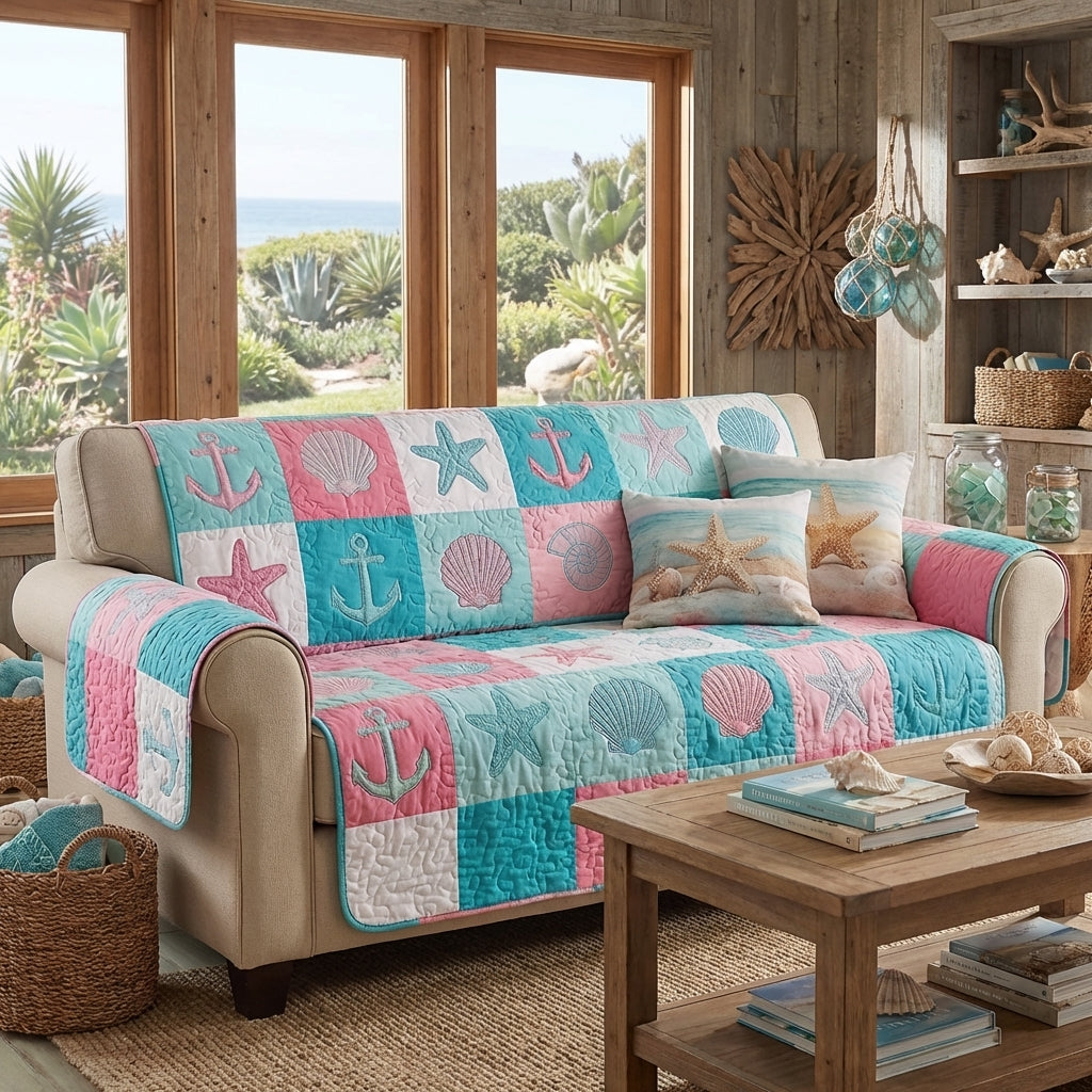 Sanctuary at the Beach Quilted Sofa Cover