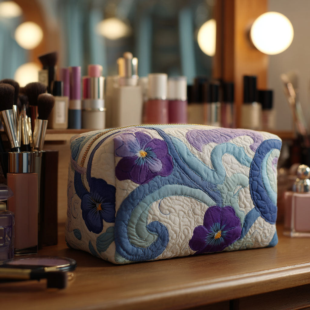 Midnight Purple Quilted Toiletry Bag
