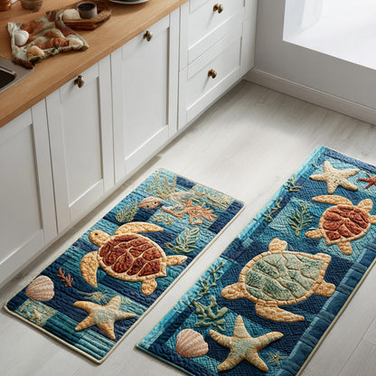 Calm Seashore 2-Piece Kitchen Mat Set